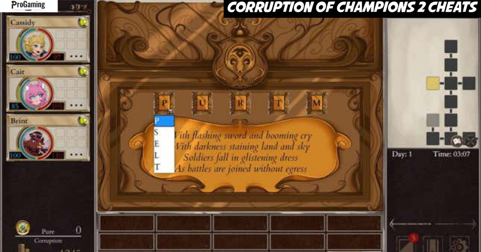 Corruption of Champions 2 cheats